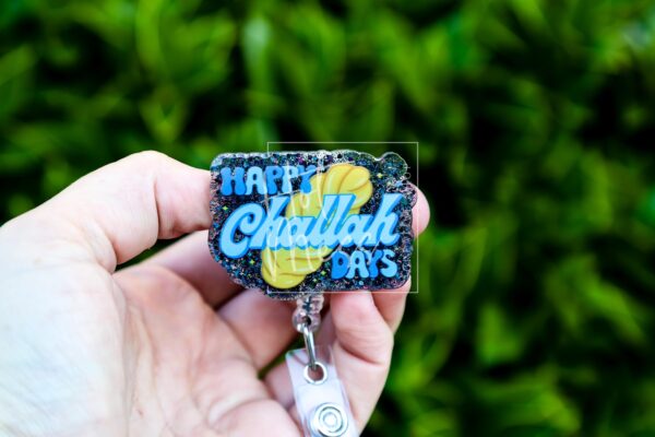 Happy Challah Days, Hanukkah Badge Reel, Nurse Badge Reel, Retractable ID Holder, Interchangeable, menorah, hanukkah gift