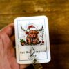 il_fullxfull.7374885347_r9pf Christmas Highland Cow badge reel, Interchangeable Badge Reel, Cute badge Reel, Teacher ID Holder Nurse Badge Holder, Stocking Stuffer