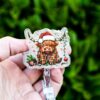 il_fullxfull.7374885363_1czc Christmas Highland Cow badge reel, Interchangeable Badge Reel, Cute badge Reel, Teacher ID Holder Nurse Badge Holder, Stocking Stuffer