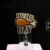il_fullxfull.7405444893_mk88 It's Leg Day Badge Reel, Thanksgiving Badge Reel, Turkey ID Holder, Interchangeable badge reel