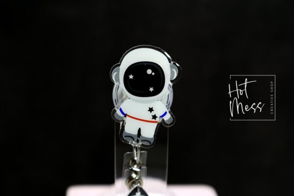 Astronaut Badge Reel, Personalized Space Badge ID, Science Retractable Lanyard, Teacher Badge, Scientist