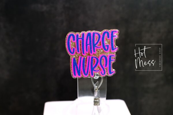il_fullxfull.7405582271_i6fp Charge Nurse Funny Glitter Badge reel, badge ID, Retractable ID, Lanyard Badge Holder, Nurse Gift
