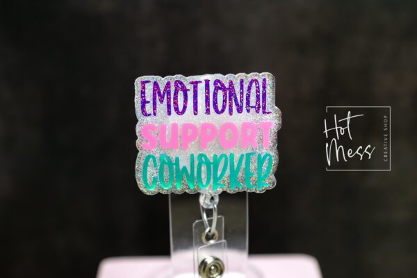 il_fullxfull.7406867047_bqnu Emotional Support Coworker, Nurse ID Holder, Funny Badge Reel, Coworker Gift, Stocking Stuffer