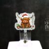 il_fullxfull.7406951809_qgl1 Christmas Highland Cow badge reel, Interchangeable Badge Reel, Cute badge Reel, Teacher ID Holder Nurse Badge Holder, Stocking Stuffer