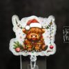 il_fullxfull.7406951811_a6dl Christmas Highland Cow badge reel, Interchangeable Badge Reel, Cute badge Reel, Teacher ID Holder Nurse Badge Holder, Stocking Stuffer