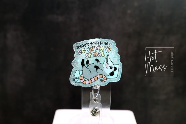 Downward Spiral, Funny Badge reel, ID Lanyard, Retractable Acrylic Badge Reel, Nurse Gift, Night Shift, dark humor gift, Stocking Stuffer