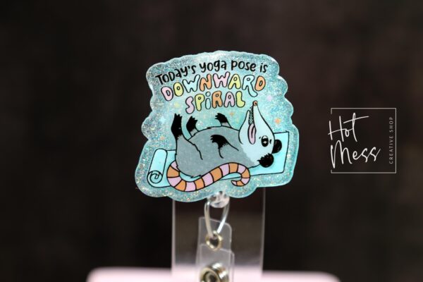 Downward Spiral, Funny Badge reel, ID Lanyard, Retractable Acrylic Badge Reel, Nurse Gift, Night Shift, dark humor gift, Stocking Stuffer