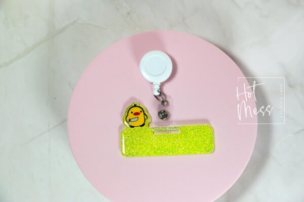 il_fullxfull.7406989825_8a4g Glitter Badge Topper, Badge accessories. Nurse ID Accessory, Stabby Duck, Badge Buddy topper