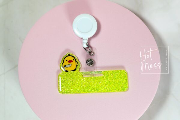 il_fullxfull.7406989831_hq0c Glitter Badge Topper, Badge accessories. Nurse ID Accessory, Stabby Duck, Badge Buddy topper