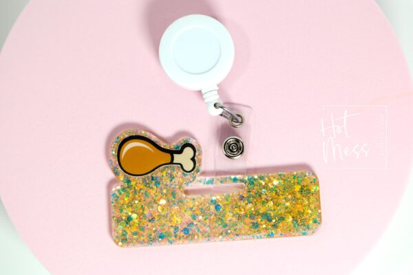 il_fullxfull.7407003141_62yn Glitter Badge Topper, badge accessories. Nurse ID Accessory, Turkey Leg, Badge Buddy topper