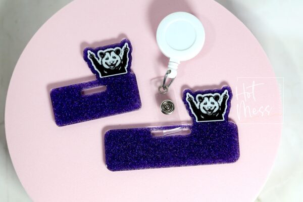Possum Glitter Badge Topper, badge accessories. Nurse ID Accessory, Badge Buddy topper