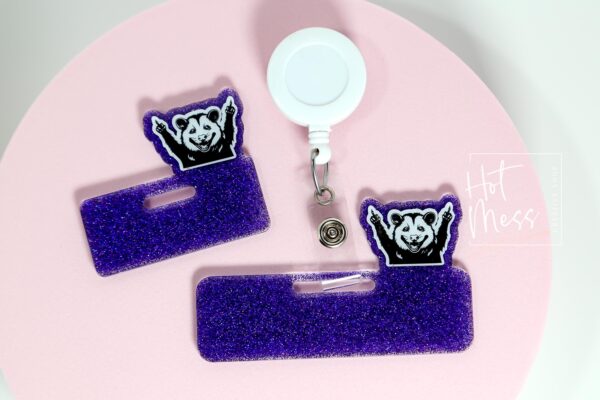 Possum Glitter Badge Topper, badge accessories. Nurse ID Accessory, Badge Buddy topper