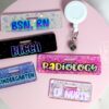 Glitter Custom Personalized Mini Badge Buddy, Hospital ID, Glitter Name Tag Flair