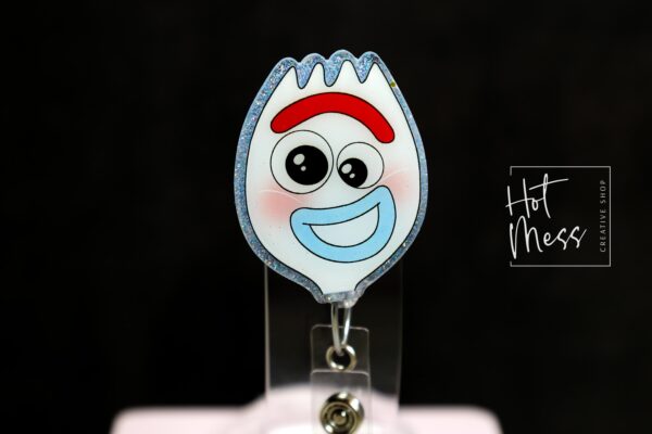 Funny Spork Badge Reel, RN id Holder, Retractable Acrylic Badge Reel, Nurse Gift, Funny Badge Reel, PEDS Nurse