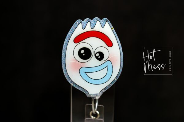 Funny Spork Badge Reel, RN id Holder, Retractable Acrylic Badge Reel, Nurse Gift, Funny Badge Reel, PEDS Nurse