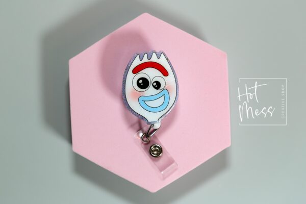 Funny Spork Badge Reel, RN id Holder, Retractable Acrylic Badge Reel, Nurse Gift, Funny Badge Reel, PEDS Nurse