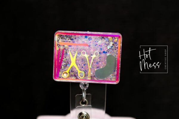 Mayo Tray, Surgical Nurse ID Holder, Instrument Tray Badge Reel, Nurse Medical ID Holder,  Interchangeable Badge, Stocking Stuffer