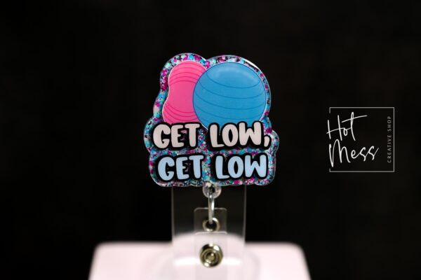 Labor and Delivery Badge Reel, Get Low Badge Reel, Retractable Badge Reel, Interchangeable Badge, L&D, Peanut Ball