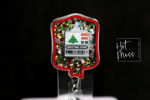 Christmas IV Bag badge reel, Christmas Spirit, Interchangeable Badge Reel, Cute badge Reel, Nurse Badge Holder, Stocking Stuffer