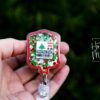 Christmas IV Bag badge reel, Christmas Spirit, Interchangeable Badge Reel, Cute badge Reel, Nurse Badge Holder, Stocking Stuffer