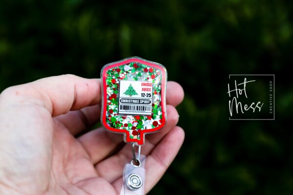 Christmas IV Bag badge reel, Christmas Spirit, Interchangeable Badge Reel, Cute badge Reel, Nurse Badge Holder, Stocking Stuffer