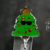 il_fullxfull.7411123249_a8ab Cute Christmas Tree Badge Reel, Christmas Tree Badge Reel, Funny Badge Reel, Retractable ID Holder, Interchangeable, Glitter Badge Reel