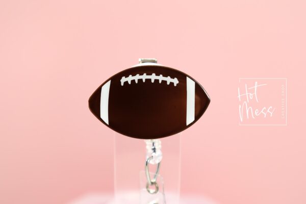 No Glitter Football Badge Reel, Football Coach Gift, Sports coach ID Holder