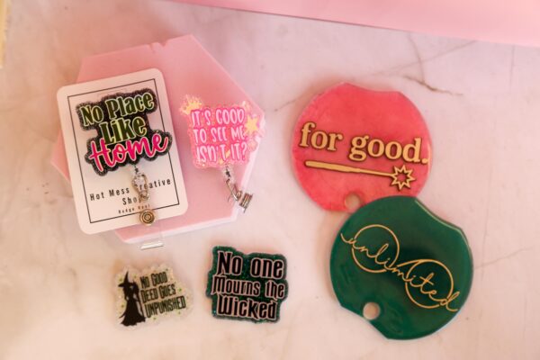 il_fullxfull.7474514025_cpyj No Place Like Home Badge Reel, Elphaba ID Holder, Interchangeable badge reel, Theater Gift, For Good, wicked